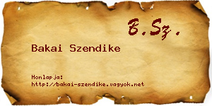 Bakai Szendike névjegykártya